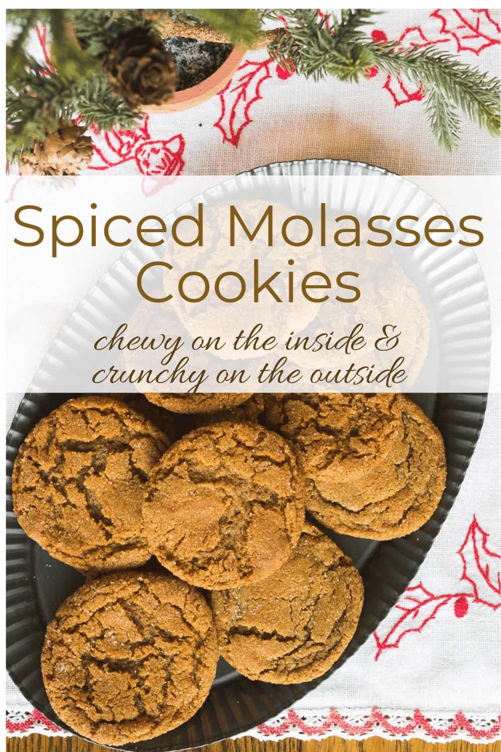 Spiced Molasses crinkle Cookies on a Tray