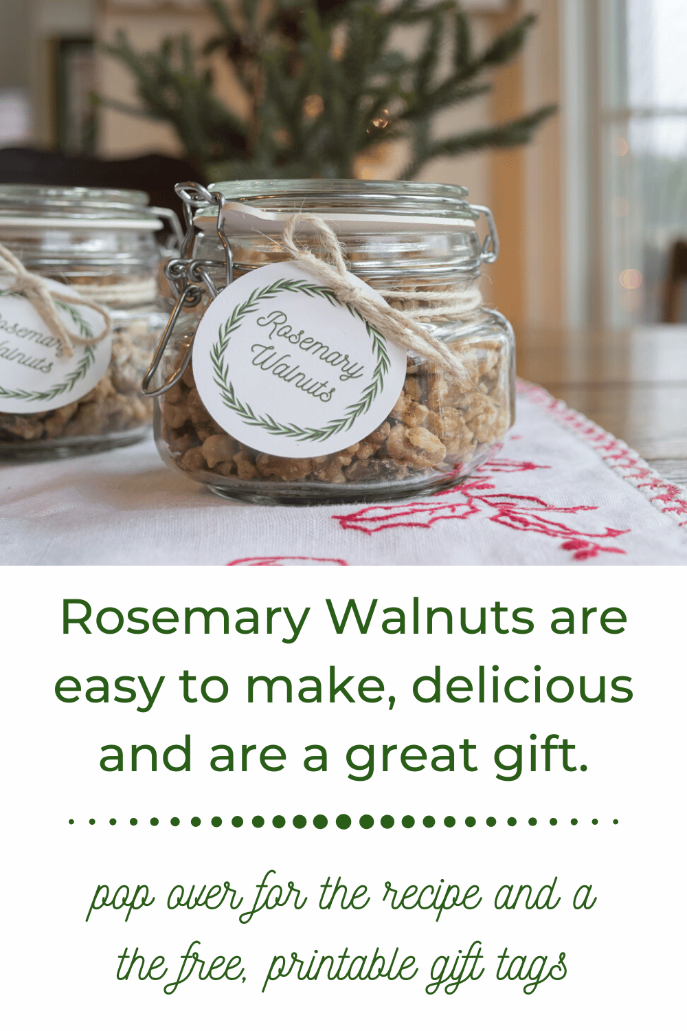Rosemary Walnuts in a jar