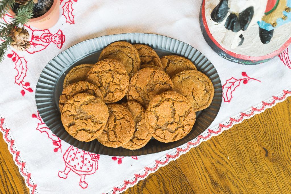 A plate of Molasses cookies.
