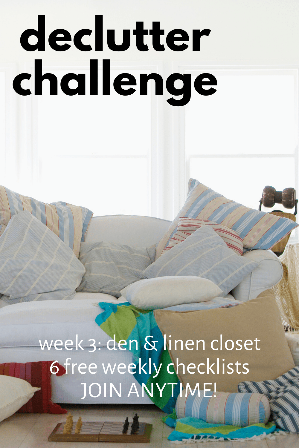 Declutter Your Home Checklist Den & Linen Closet · Nourish and Nestle