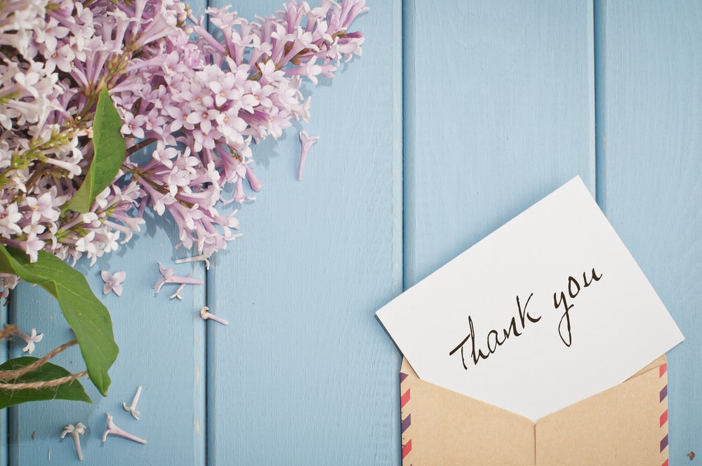 Thank you card with Lilacs