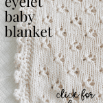 closeup of cloverleaf eyelet baby blanket