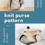 knitted handbag made using knit purse pattern