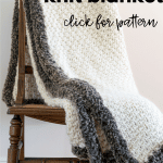 Showing faux fur edge of Knitted Blanket
