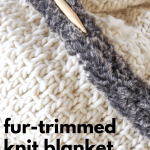 close up of knit blanket featuring half-linen stitch