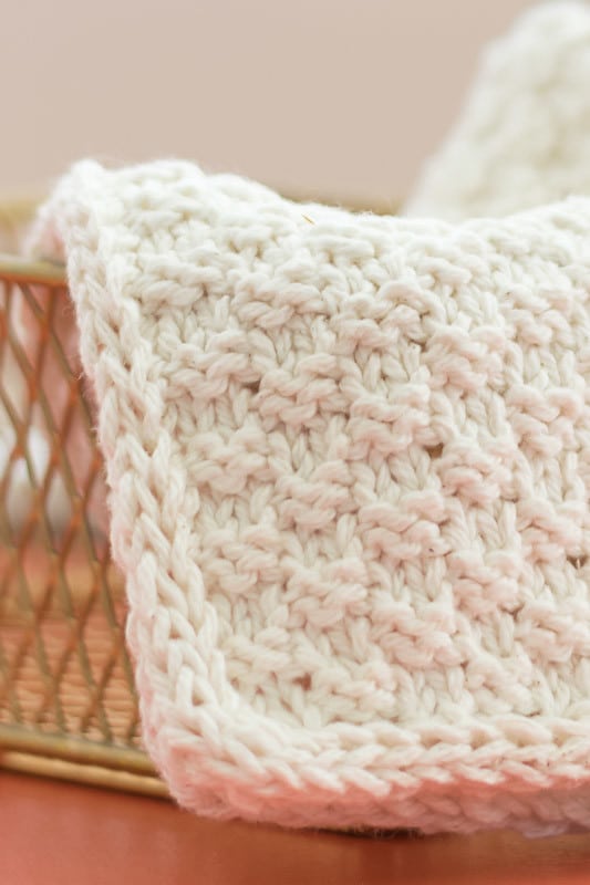 applied icord on washcloth