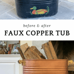 Before and After Faux Copper Tub