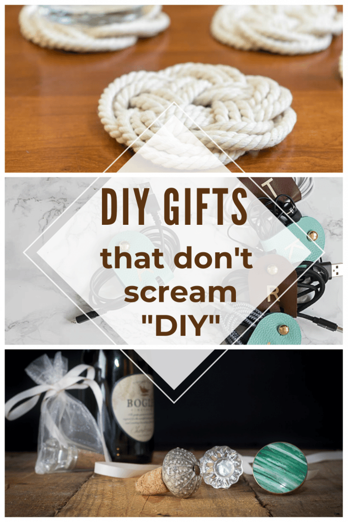 wine stoppers, coasters and leather cord keepers are some of these diy gift ideas