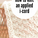 knit washcloth with applied icord