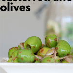 Marinated Castelvetrano Olives in a dish