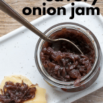Overhead of red onion jam
