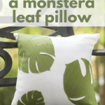 Monstera Leaf Outdoor Pillows on Porch Bench