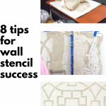 showing tools and procedures for wall stenciling