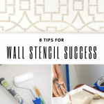 showing tools and procedures for wall stenciling