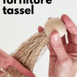 Hands making furniture tassel
