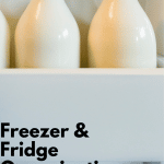 milk bottles on door of organized refrigerator