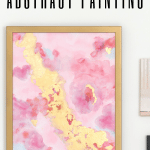 Pink and Gold Abstract Painting