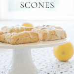Rosemary Lemon Scones on Cake Plate