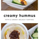 creamy hummus and hummus on cucumber