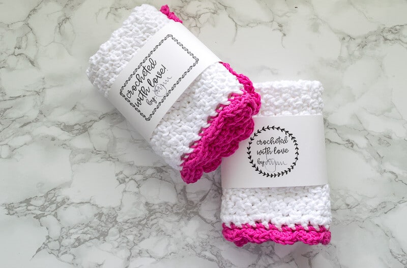 Crochet Washcloths wrapped in Gift Wraps