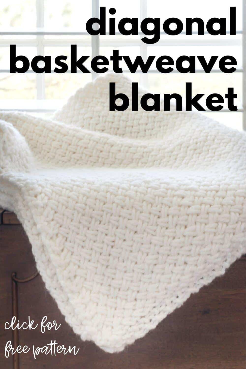 Blanket Knitting Pattern Diagonal Basket Weave Nourish And Nestle