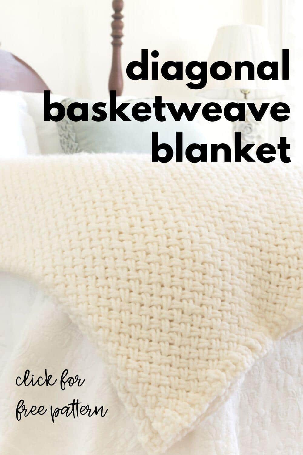 Blanket Knitting Pattern Diagonal Basket Weave · Nourish and Nestle
