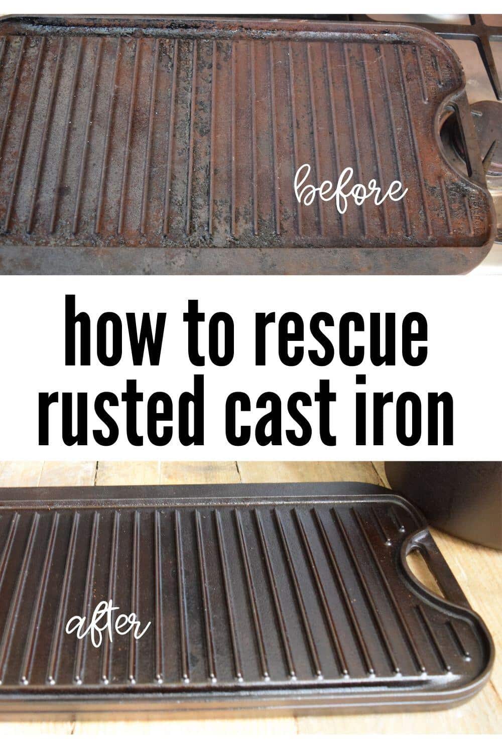 How to Clean a Rusty Cast Iron Skillet · Nourish and Nestle