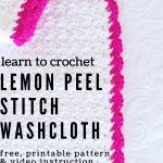 Lemon Peel Stitch Crochet Washcloth from overhead