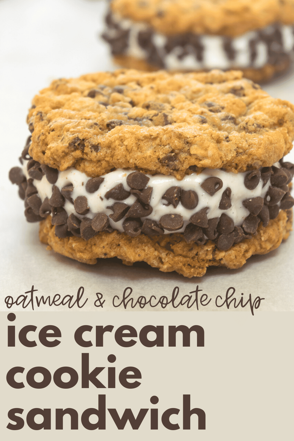 Chocolate Chip Cookie Ice Cream Sandwich · Nourish and Nestle