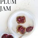 plum jam in bowl and on toast