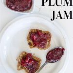plum jam in bowl and on toast