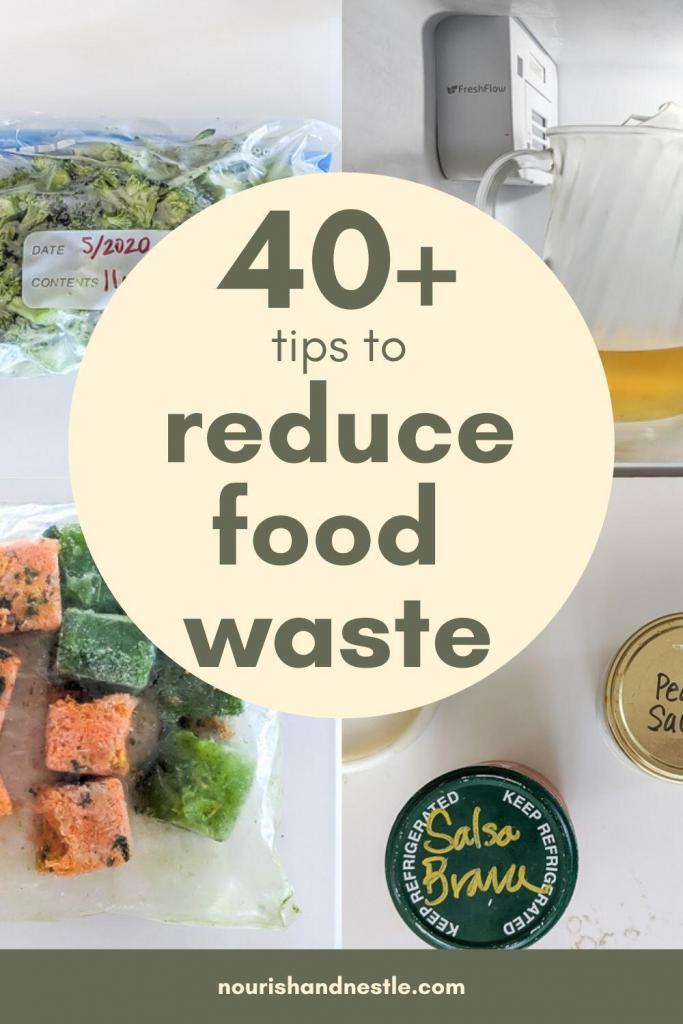 4 images showing ways to reduce food waste