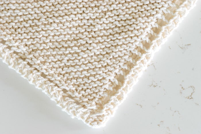 Bridget Knit Washcloth knit on the bias or diagonal