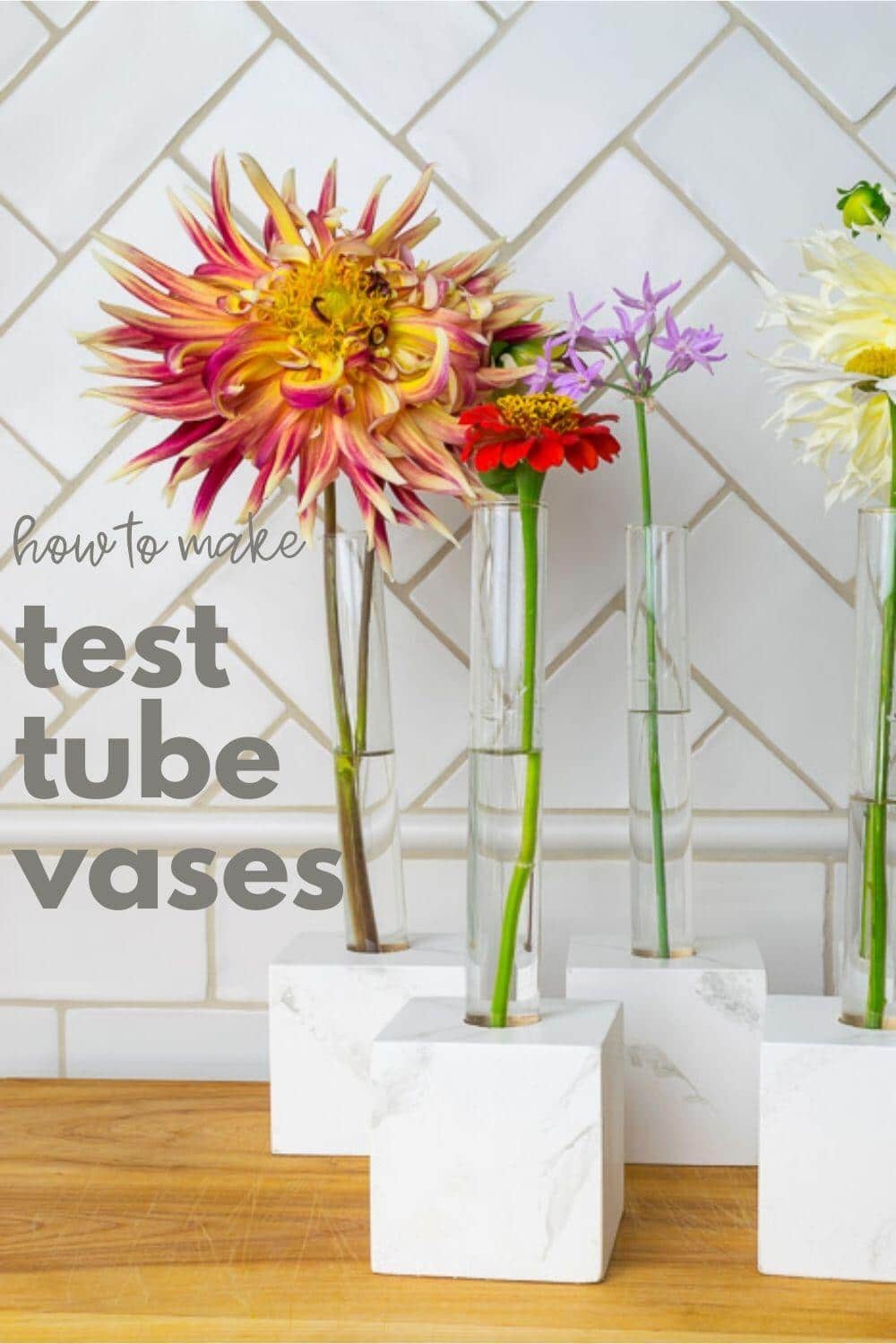 DIY Test Tube Vases with 'marble' base · Nourish and Nestle