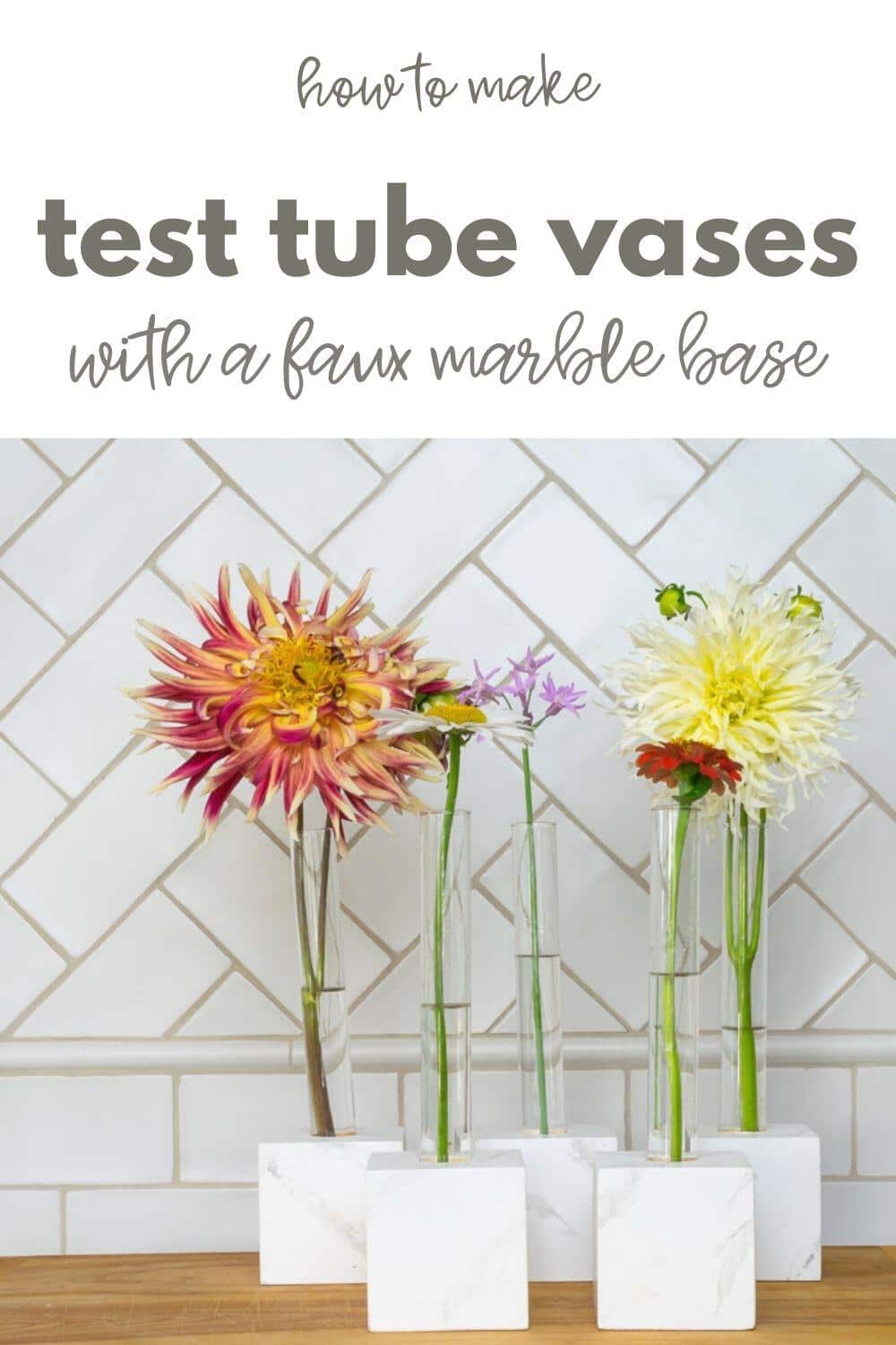 DIY Test Tube Vases with 'marble' base · Nourish and Nestle