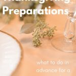 Tablesetting with text 'Thanksgiving Preparations'