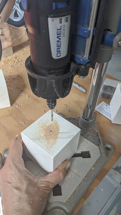 drill a guide hole in your marble block