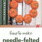 Orange Needle-Felted Pumpkin Wreath