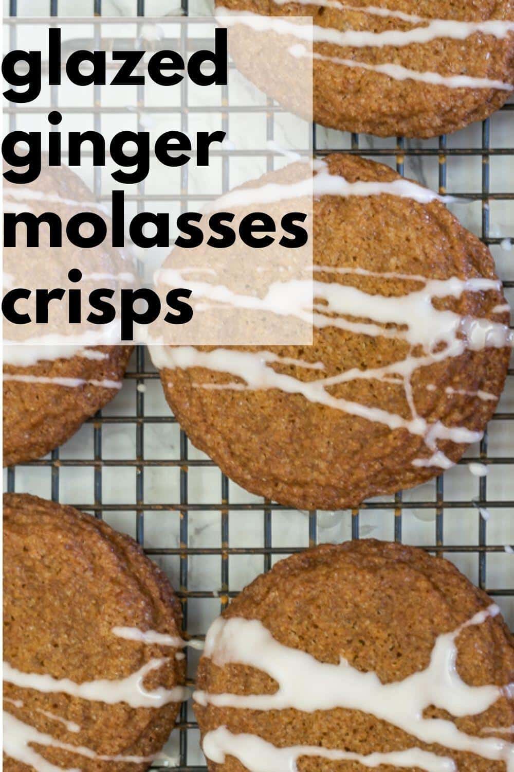 Glazed Crisp Ginger Molasses Cookies Recipe · Nourish and Nestle