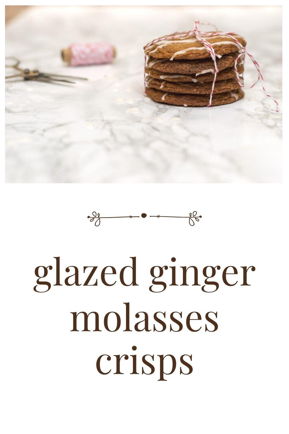 Glazed Crisp Ginger Molasses Cookies Recipe · Nourish and Nestle