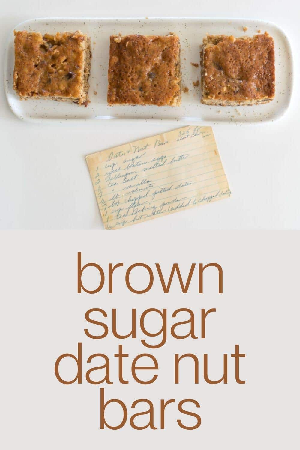 Date Nut Bars Recipe with Brown Sugar & Walnuts · Nourish and Nestle