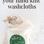 DIY Gift Bag holding washcloth, bar of soap and bath salts