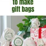 Image of 6 gift bags with Christmas themed Iron-On Labels