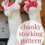 Chunky Christmas Stocking Pattern on the mantel
