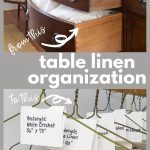 Showing the overflowing drawers and organized table linens