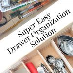A before and after of my kitchen drawer which was organized with this Easy Drawer Organization Solution