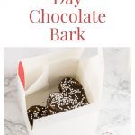 Chocolate bark in a Valentine's Day box.