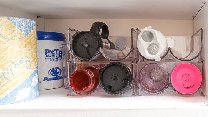 This water bottle storage helped me create kitchen organization that works for me.
