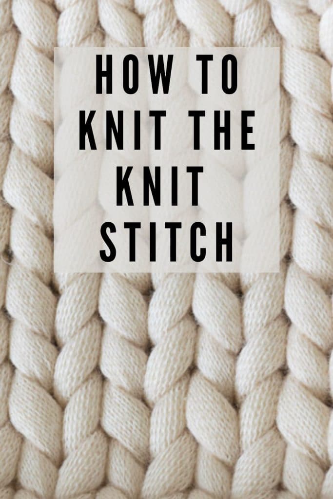 Closeup of the fabric made using the basic knit stitch.