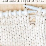 Dropped stitch on knitting